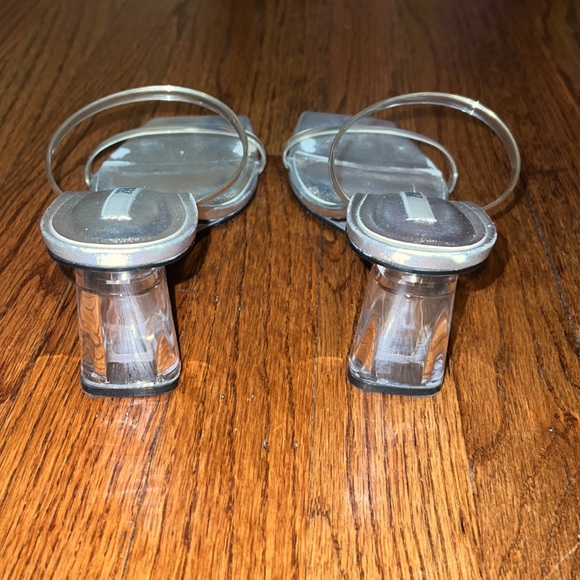 Zara Metallic Silver, Clear Double Strap Wedge Sandals - Picture 8 of 9